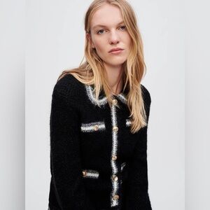 MAJE thick shiny knit cardigan size 3